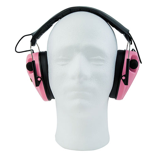 Entdecke den pinken E-Max® Gehörschutz 🎧 mit hervorragender Schaltungstechnik und Stereo-Sound. Ideal für Schrotflinten- und Action-Schützen!