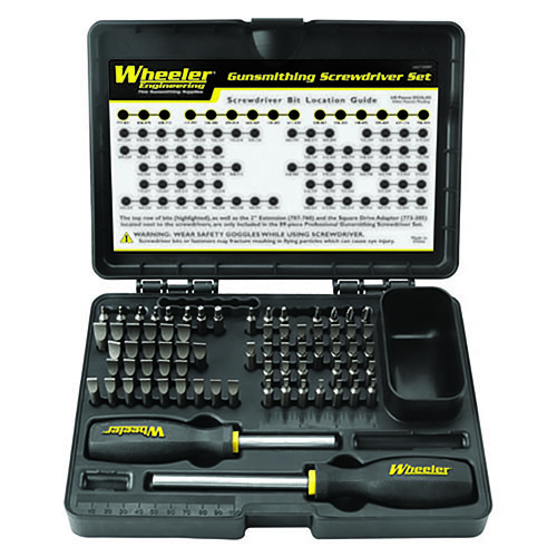 Entdecke das Wheeler Professional Gunsmithing Screwdriver Set mit 72 Teilen 🛠️. Perfekt für alle Waffenreparaturen und nie ohne den richtigen Bit!