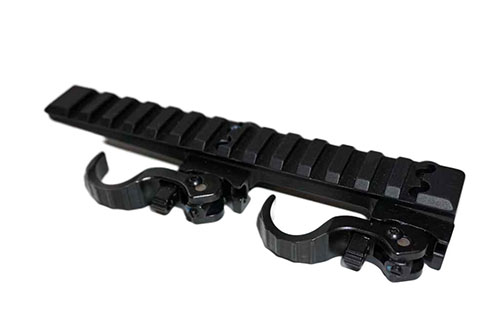 Mit dem ERATAC Picatinny-Riser BH15 L160 kannst du taktische Zubehörteile sicher und schnell montieren und deine Red Dot Sights auf eine ergonomische Höhe anheben.