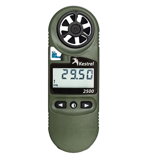 Der Kestrel 2500NV Wettermesser bietet präzise Wetterdaten, einen eingebauten Drucksensor, Nachtsichtbeleuchtung und ist IP67 wasserdicht – ideal für Outdoor-Aktivitäten!