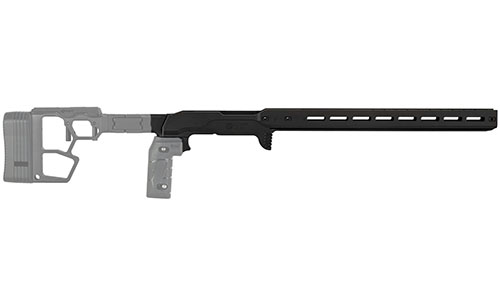 Das MDT ACC Premier Gen2 Chassis bietet eine stabile Plattform, einfache Installation und präzise V-Block-Bettung für wiederholbare Genauigkeit.