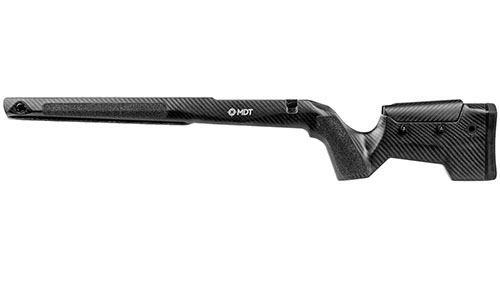 Der MDT CRBN Kit ist leicht, stabil und ergonomisch, mit einem magnesium Micro Chassis, ARCA-Schiene und M-LOK für flexibles Zubehör – perfekt für lange Jagden!
