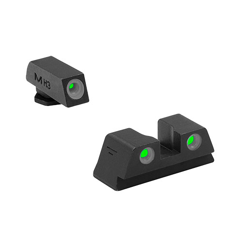 Die MEPRO Tru-Dot Fixed Sights bieten dir tagsüber helle weiße Punkte und nachts grüne Tritium-Beleuchtung – wartungsfrei und immer einsatzbereit!