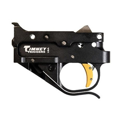 Das RUGER 1022 Trigger Complete Assembly von TIMNEY bietet eine zuverlässige Leistung mit einem festen Abzugsgewicht von 2,75 lbs und einem stylischen goldenen Abzug.