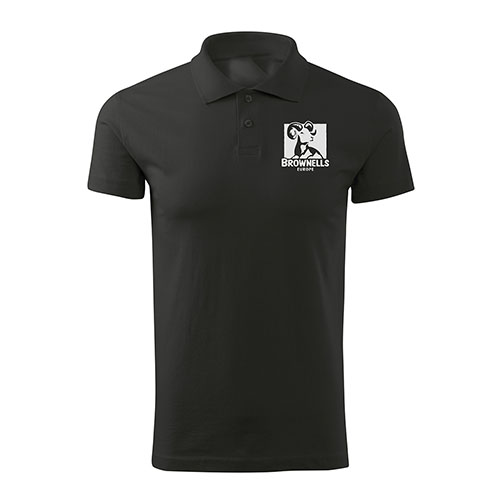 Das Brownells Europe Unisex Poloshirt bietet seitliche Schlitze für optimale Bewegungsfreiheit, einen formbeständigen Kragen und verstärkte Schultern für extra Halt.