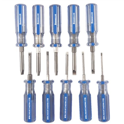 Entdecke das Brownells Fixed-Blade Screwdriver Set 🛠️ – perfekt für Gunsmiths, mit maßgeschneiderten Klingen und optimalem Grip für präzises Arbeiten!
