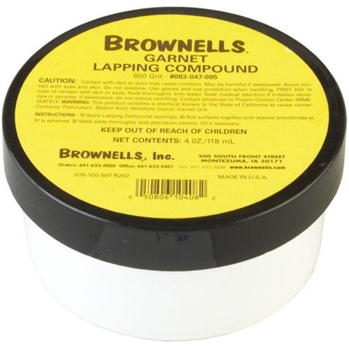 Entdecke die GARNET LAPPING COMPOUNDS von BROWNELLS! 🛠️ Diese 600 Grit Paste sorgt für ultra-glatte Passformen ohne Einbettungen.