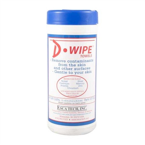 Entferne Blei und Schwermetalle mit D-Wipe Tüchern 🧼. Praktisch für Schützen und Werkstätten. 40 Tücher pro Dose für optimale Reinigung!