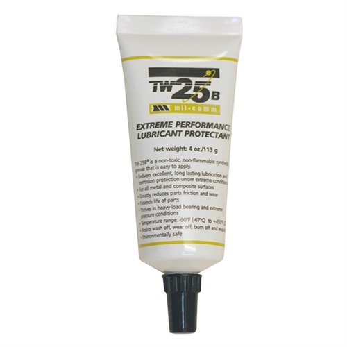 Entdecke das MIL-COMM TW25B Waffenfett 🛠️ für extreme Temperaturen. Halte deine Waffen einsatzbereit mit überlegenen Korrosionsschutz! 4 oz. Tube.