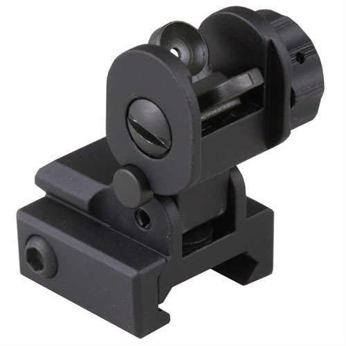 Entdecke das AR-15 Flip-Up Standard Backup Iron Rear Sight in Schwarz! ⚙️ Perfekt für schnelle Anpassungen und präzise Zielgenauigkeit.