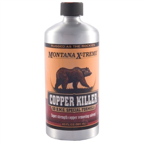 Entferne hartnäckige Kupferablagerungen mit MONTANA X-TREME™ COPPER KILLER! 💧 Sicher für deinen Lauf, stark gegen Schmutz. 20 oz Flasche.