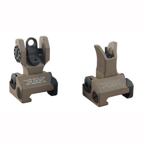 Entdecke die robusten AR-15 Flip-Up Sights von TROY INDUSTRIES! 🔍 Perfekte Backup-Lösung für dein Optik-Setup in Dark Earth.