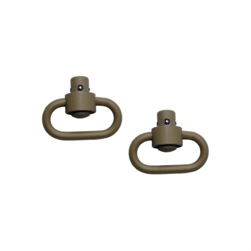 Entdecke die PUSH BUTTON SWIVELS von GROVTEC US! 💪 Robuste Edelstahlqualität in Flat Dark Earth, perfekt für deine Langwaffen. Jetzt kaufen!