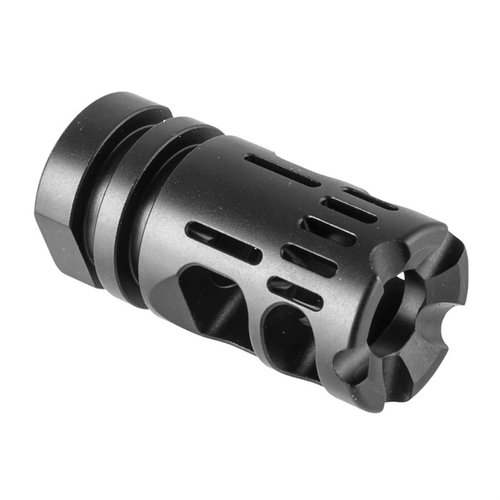 Entdecke den AR-15 GAMMA 9MM Muzzle Brake! 🚀 Erlebe nahezu keinen Rückstoß und bleib im Ziel für schnelle Nachfolgeschüsse. Ideal für dein AR-15!