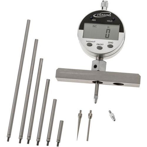 Entdecke den iGaging Digital Depth Gauge 📏 für präzise Messungen bis 22 Zoll. Ideal für Nuten und Rillen – einfach abzulesen!