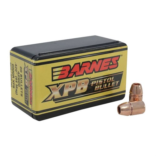 Entdecke die BARNES XPB 44 Caliber Pistol Bullets! 🏹 Diese bleifreien Geschosse bieten überlegene Penetration und Präzision für Jagd und Selbstverteidigung.