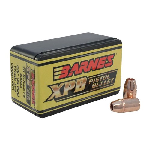 Entdecke die BARNES XPB 44 Caliber Pistol Bullets! ✨ Diese präzisen, bleifreien Geschosse bieten überlegene Penetration und Expansion für Jagd und Selbstverteidigung.