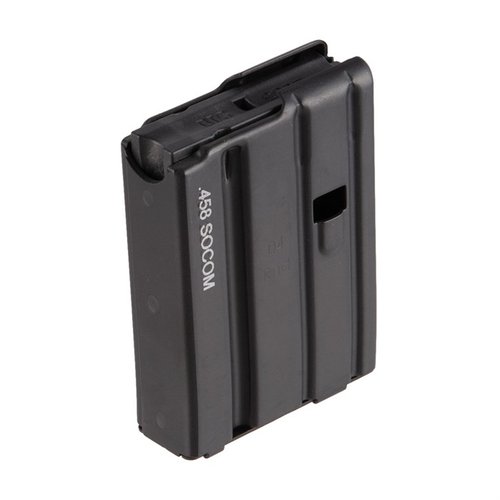 Entdecke das D&H Industries .458 SOCOM Magazin mit 4 Schuss. Robustes Aluminium und coole schwarze Oberfläche. 🔥 Perfekt für dein AR-15!