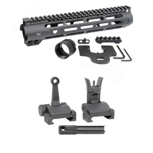 Entdecke den AR-15 Slim Line Handguard mit Flip-Up Combat Sights ✨. Perfekt für dein Gewehr, mit M-LOK und Picatinny-Schiene für optimale Nutzung!