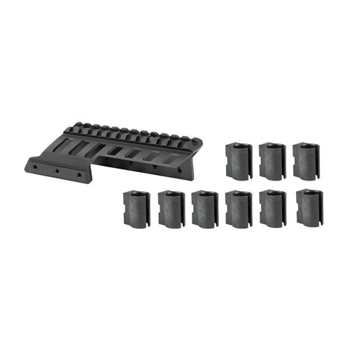 Entdecke den SIDE SADDLE GEN 2 MRW – CNC-gefräst aus robustem Aluminium mit Platz für 9 Schalen. 🎯 Anpassbar und perfekt für deinen Mossberg!