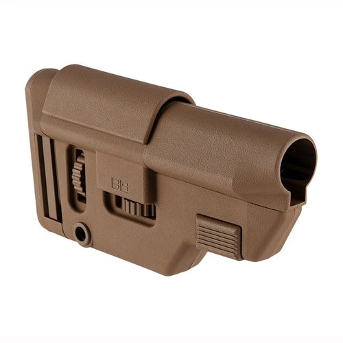Entdecke den B5 Systems Collapsible Precision Stock in Coyote Brown 🟤 für AR-Plattformgewehre. Anpassbar, robust und perfekt für dein Setup!
