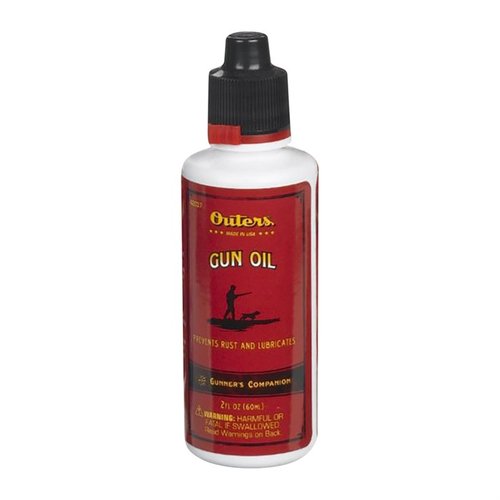 Entdecke das OUTERS GUN OIL 2.25OZ 🛠️ – ein hochwertiges Schmiermittel, das Rost und Korrosion effektiv verhindert. Ideal für jede Temperatur!