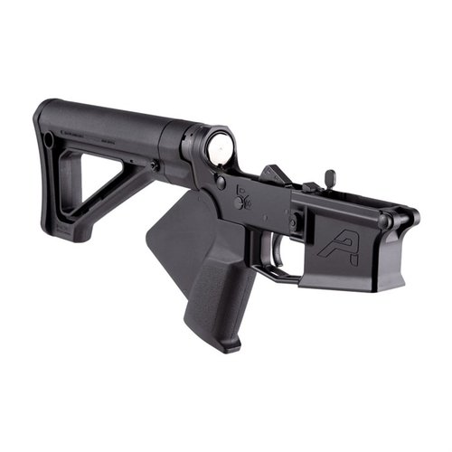 Entdecke den M4E1 Featureless Lower Receiver von Aero Precision für AR-15. 🚀 Ergonomisch, schwarz und DOJ-konform. Ideal für deinen Build!