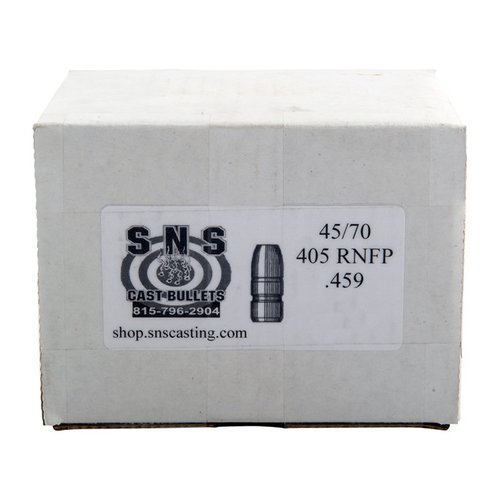 Entdecke die 45/70 Kaliber RNFP Geschosse von SNS CAST BULLETS. Ideal für präzises Schießen! 🎯 250 Stück pro Box, höchste Qualität garantiert!