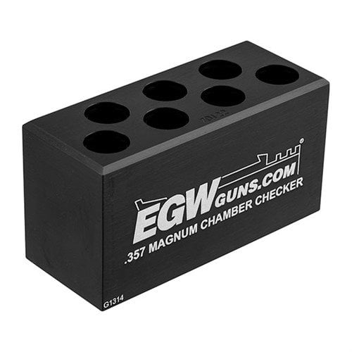 Vermeide Störungen mit dem 7-HOLE CHAMBER CHECKER EGW .357 MAGNUM. 🔧 Präzise Kontrolle für deine Munition, aus robustem Aluminium gefertigt.