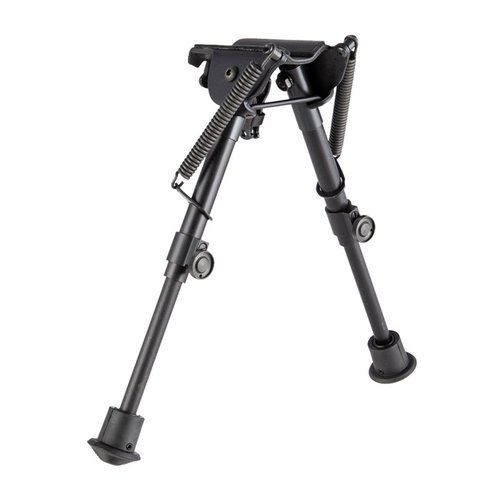 Entdecke das selbstnivellierende Harris Bipod (6-9 Zoll) für präzises Schießen. 🏹 Stabil, anpassbar und ideal für unebenes Terrain!