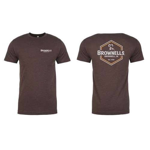 Bleib cool mit dem MENS HEX 6 T-Shirt von Brownells! ☕ Erhältlich in Espresso und in Größen XS bis 3XL. Hol dir deinen Style!