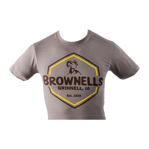 Bleib cool mit dem Brownells MENS HEX T-SHIRT in Stone Gray! 🌟 Erhältlich in XS bis 3XL – perfekt für jeden Anlass!