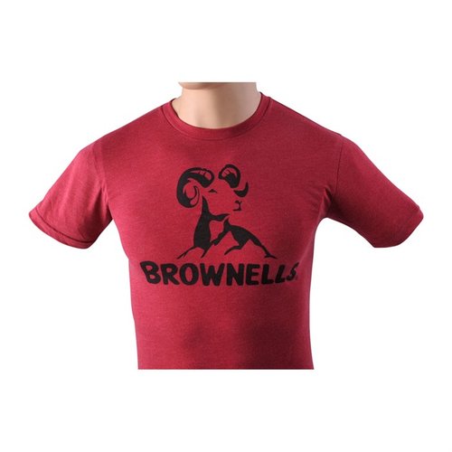 Bleib cool mit dem MENS TRADEMARK T-SHIRT in Cardinal! 🌟 Erhältlich in XS bis 3XL. Hol dir den Brownells Stolz und style dich bequem!