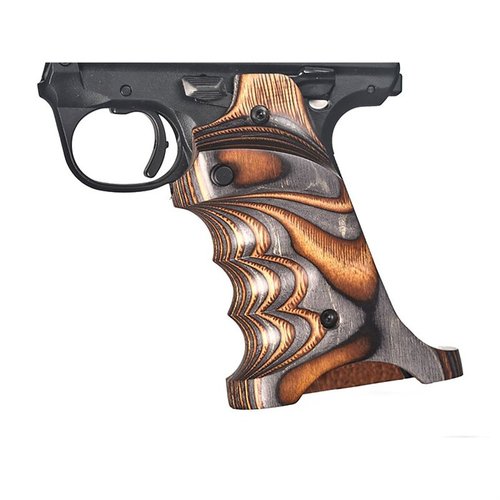 Verbessere deinen Grip mit den LAMINATE GRIPS für Ruger Mark IV 22/45! 🏆 CNC-gefräst aus Holz, stabil und stylish in Braun/Grau.