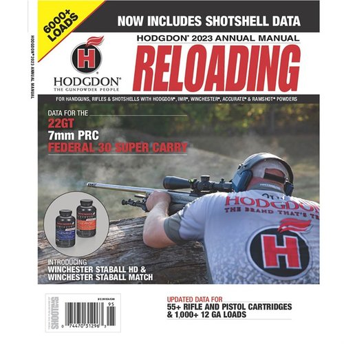 Entdecke das 2023 Hodgdon Jahreshandbuch 📘 mit Infos zu 55+ Patronen und 1.000 12-Gauge-Ladungen für dein Reloading! Jetzt informieren!