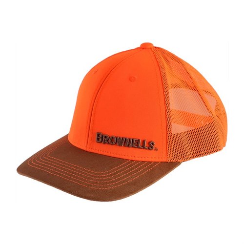 Entdecke die PRIME CAP von Brownells! 🎩 Leuchtendes Orange für Sicherheit und ein stylischer brauner Schirm. Sei sicher und zeig deinen Stil!
