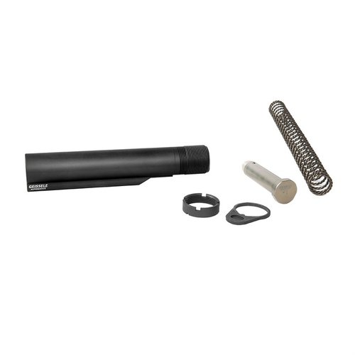 Entdecke das Geissele AR-15 Premium Mil-Spec Buffer Tube Assembly mit Super 42 Feder! 💪 Robuste Qualität für dein Gewehr, made in USA.