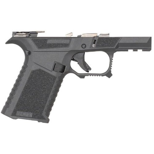 Der SCT 43X Sub Compact Rahmen bietet ergonomisches Design, aggressive Textur, ambidextrischen Magazinrelease und ist sofort einsatzbereit mit Glock® Komponenten.