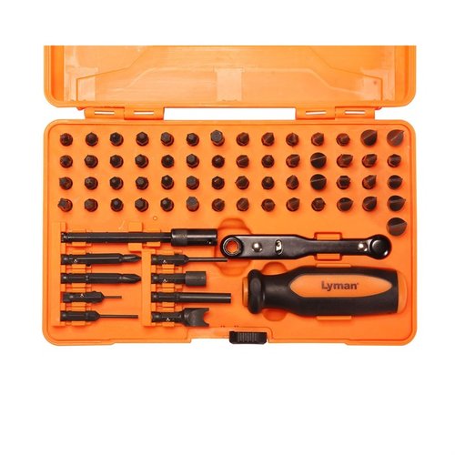 Entdecke das Lyman Master Gunsmith Tool Kit mit 68 Teilen 🔧 für optimale Wartung deiner Feuerwaffen. Perfekt für Hobby-Waffenmechaniker!