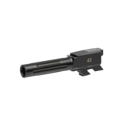 Die Fluted Match-Grade Barrel für Glock® bietet präzise Verarbeitung aus 416R Edelstahl, eine robuste Black Nitride Beschichtung und ist ideal für Upgrade oder Ersatz.