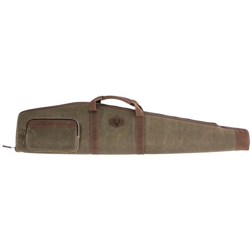 Schütze dein Gewehr mit dem RAWHIDE WAXED RIFLE CASE! Robustes 24 oz. Canvas, antike Messingreißverschlüsse und dicke Polsterung bieten besten Schutz.