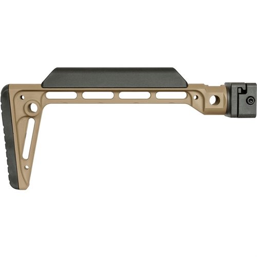 Der MINIMALISTIC SIDE FOLDING STOCK bietet eine robuste Konstruktion aus 4140 Stahl, 5 QD Sling-Befestigungen und einen komfortablen Polymer-Schaft.