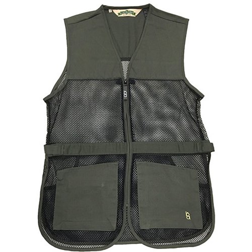 Die BOB ALLEN FULL MESH DUAL PAD SHOOTING VEST bietet ein leichtes Mesh-Design, Belüftung, verstellbare Seitenlaschen und Platz für Insert-A-Pads.