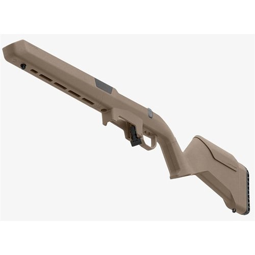 Die MAGPUL Hunter Lite Adjustable Stock für Ruger American ist leicht, ergonomisch, anpassbar und bietet M-LOK Slots sowie eine verbesserte Triggerguard für optimalen Komfort.