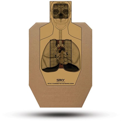 Steigere dein Training mit den STKY IPSC OG SKIN Targets! Anatomisch korrekt, selbstklebend und im A & C Zone Layout – einfach peel, stick und shoot!