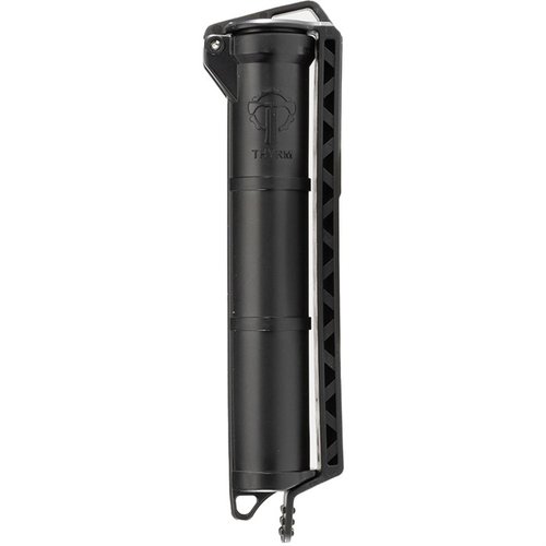 Der CELLVAULT Battery Storage bietet sicheren, trockenen und organisierten Platz für bis zu 3 CR123 oder 4 AAA Batterien und kleine Überlebensutensilien.