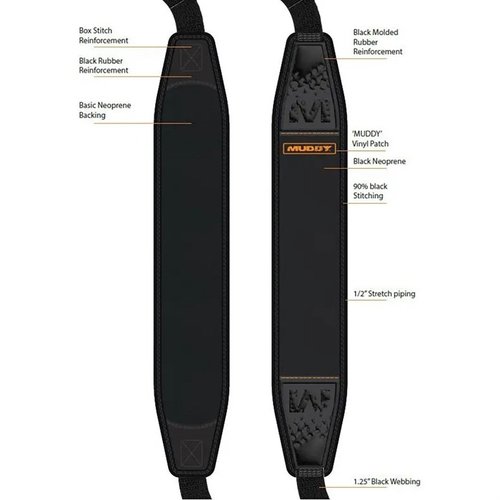 Der MUDDY Pathfinder Sling bietet maximalen Komfort mit flexiblem Neopren, rutschfester Unterseite und einem schnellen QD-Mount für einfache Handhabung.