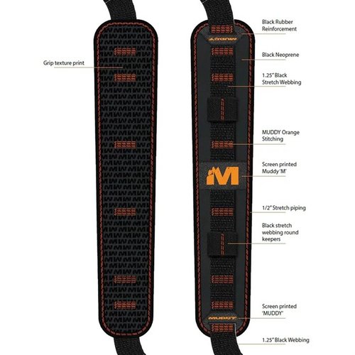 Die SUMMIT RIDGE ™FLEXIBLE COMFORT SLING™ bietet dir Komfort und Haltbarkeit mit einem Anti-slip Gripper, verstellbarer Länge und praktischen Shell Holders.