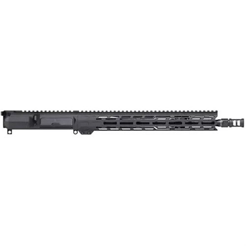 Das CMMG RESOLUTE® MK4 300BLK Upper bietet eine 14,5" Lauf mit fest installiertem ZEROED SVD Mündungsbremse, ideal für kompakte, gesetzeskonforme Aufbauten.