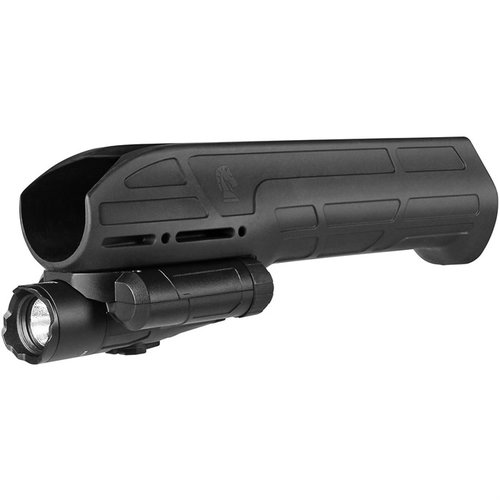 Das EX Performance Tactical Light Forend für Mossberg 500/590/88 bietet eine 300-Lumen-Taschenlampe, die einfach zu installieren ist und vielseitige Einsatzmöglichkeiten bietet.